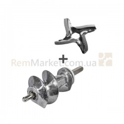 Набір шнек (з уплотн. Кільцем) L = 114mm + ніж D = 45mm s = 4.5mm для м'ясорубки Moulinex Набір шнек (з уплотн. Кільцем) L = 114mm + ніж D = 45mm s = 4.5mm для м'ясорубки Moulinex