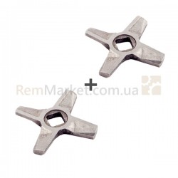 Набор ножей для мясорубки ZMMA028X (2 шт.) D=55.5mm s=5mm Отв.=10x10mm NR8 (2-х стор.) Zelmer Набор ножей для мясорубки ZMMA028X (2 шт.) D=55.5mm s=5mm Отв.=10x10mm NR8 (2-х стор.) Zelmer
