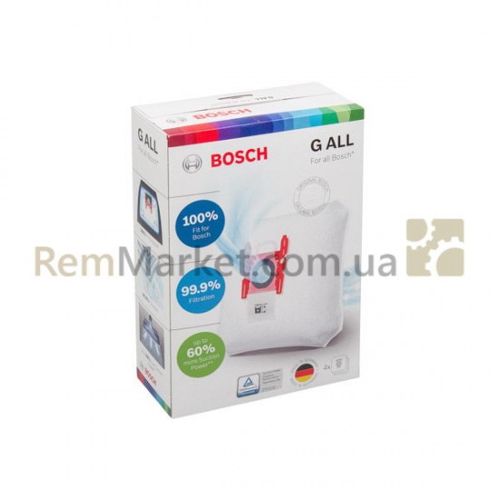 Набор мешков микровол. (4 шт.) Type G ALL BBZ41FGALL для пылесоса Bosch, Siemens фото товару